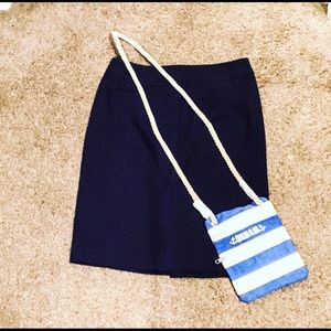 Midi skirt, Calvin Klein navy blue skirt,